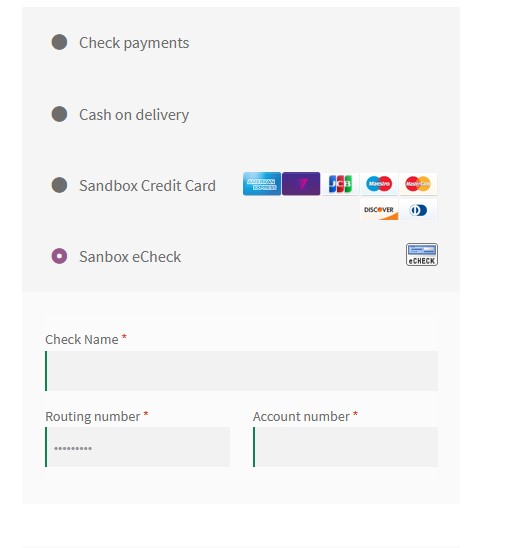 Sandbox Payment Gateway for WooCommerce